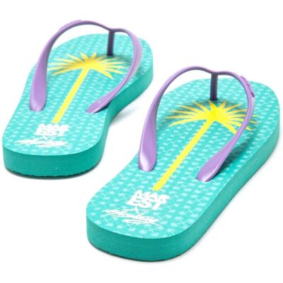 mustang Chanclas de dedo de mujer con piso estampado. (38) Morado / Verde claro mujer mustang Chanclas de dedo de mujer con piso estampado. (38) Morado / Verde claro mujer