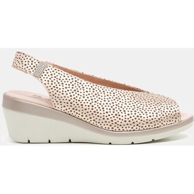 24HRS Peep toes de mujer en piel con cuña. (40) Oro mujer 24HRS Peep toes de mujer en piel con cuña. (40) Oro mujer