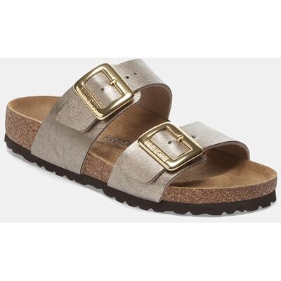 Birkenstock Sandalias mujer Sydney metalizada con hebilla rectangular. (39) Marrón topo mujer Birkenstock Sandalias mujer Sydney metalizada con hebilla rectangular. (39) Marrón topo mujer