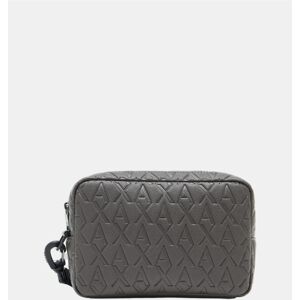 Armani - Nceser de hombre con asa, doble bolsillo y logo all over. Marrón Armani - Nceser de hombre con asa, doble bolsillo y logo all over. Marrón