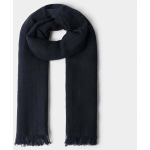 Hackett - Bufanda de hombre logo lino algodón. Azul marino Única Hackett - Bufanda de hombre logo lino algodón. Azul marino Única