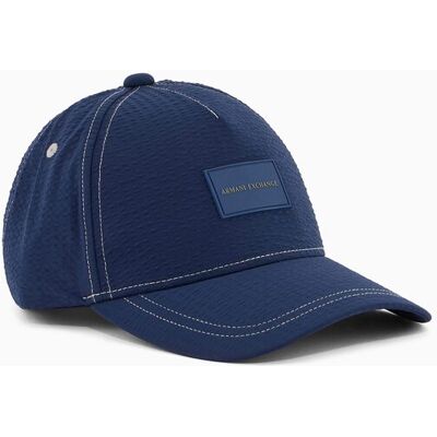 Armani - Gorra de hombre en tejido seersucker con logo. Azul única - única Armani - Gorra de hombre en tejido seersucker con logo. Azul única - única
