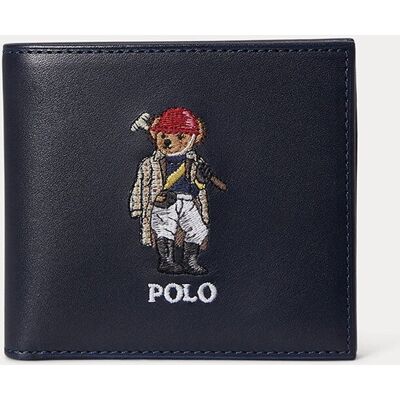 Ralph Lauren - Billetera de hombre de piel con Polo Bear. Azul marino única - única Ralph Lauren - Billetera de hombre de piel con Polo Bear. Azul marino única - única