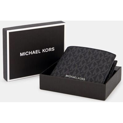 Michael Kors - Billetera de hombre Greyson fina con logotipo. Negro única Michael Kors - Billetera de hombre Greyson fina con logotipo. Negro única