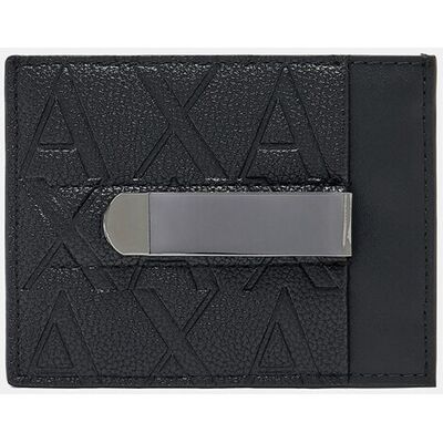 Armani - Tarjetero de hombre de piel con logo all over. Negro Armani - Tarjetero de hombre de piel con logo all over. Negro