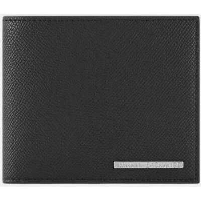 Armani - Cartera de hombre con logo en placa y bolsillo para monedas. Negro Armani - Cartera de hombre con logo en placa y bolsillo para monedas. Negro
