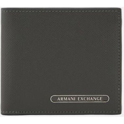 Armani - Cartera de hombre con logo en placa y bolsillo para monedas.. Verde militar Armani - Cartera de hombre con logo en placa y bolsillo para monedas.. Verde militar