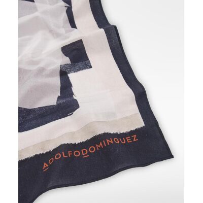 Adolfo Dominguez - Pañuelo de hombre de algodón estampado. Azul marino Adolfo Dominguez - Pañuelo de hombre de algodón estampado. Azul marino