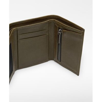Adolfo Dominguez - Cartera de hombre tríptico de piel. Verde oscuro Adolfo Dominguez - Cartera de hombre tríptico de piel. Verde oscuro