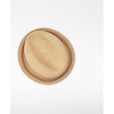 Adolfo Dominguez - Sombrero de hombre en papel reciclado. Natural Única Adolfo Dominguez - Sombrero de hombre en papel reciclado. Natural Única