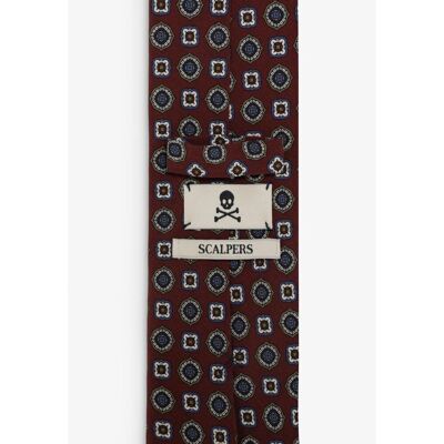 Scalpers - Corbata de hombre de seda microestampada. Burdeos Scalpers - Corbata de hombre de seda microestampada. Burdeos
