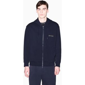 Armani - Sudadera de hombre con logo capucha y cremallera. Azul marino M Armani - Sudadera de hombre con logo capucha y cremallera. Azul marino M