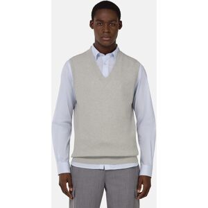 Boggi Milano - Chaleco de hombre cuello en pico en algodón seda. Gris XL Boggi Milano - Chaleco de hombre cuello en pico en algodón seda. Gris XL