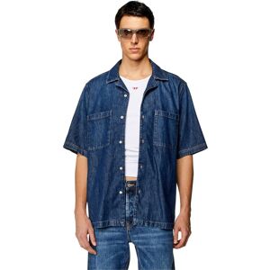 Diesel - Camisa de hombre de manga corta relaxed en denim. Azul denim XL Diesel - Camisa de hombre de manga corta relaxed en denim. Azul denim XL