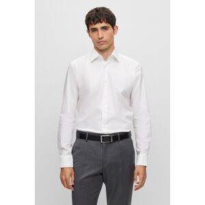 Boss - Camisa de hombre regular fit en popelín de algodón de planchado fácil. Blanco 42 Boss - Camisa de hombre regular fit en popelín de algodón de planchado fácil. Blanco 42