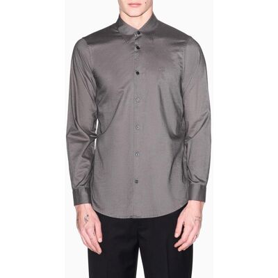 Armani - Camisa de hombre en mezcla de lino regular fit. Gris S Armani - Camisa de hombre en mezcla de lino regular fit. Gris S