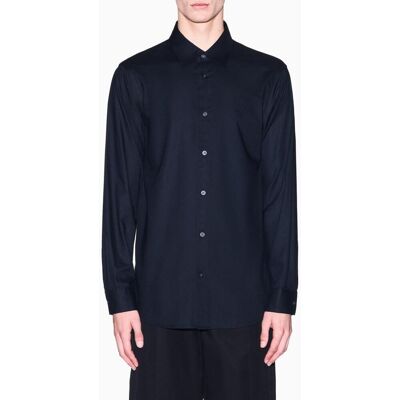 Armani - Camisa de hombre en mezcla de lino regular fit. Azul marino S Armani - Camisa de hombre en mezcla de lino regular fit. Azul marino S