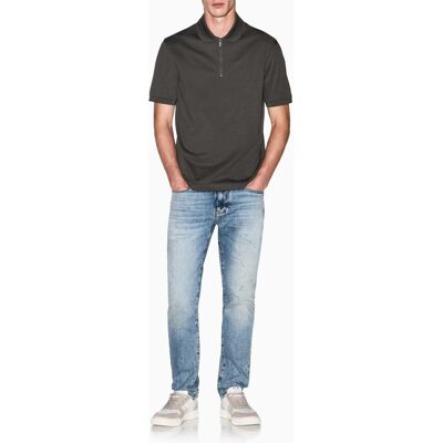 Armani - Polo de hombre manga corta con cierre cremallera. Verde militar M Armani - Polo de hombre manga corta con cierre cremallera. Verde militar M