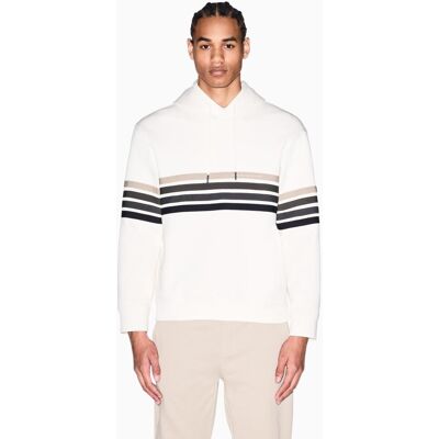 Armani - Sudadera de hombre con estampado y capucha ajustable. Crema M Armani - Sudadera de hombre con estampado y capucha ajustable. Crema M