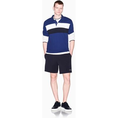 Armani - Bermuda de hombre con banda lateral en felpa. Azul marino L Armani - Bermuda de hombre con banda lateral en felpa. Azul marino L