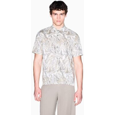 Armani - Camisa de hombre en algodón estampado boxy fit. Gris L Armani - Camisa de hombre en algodón estampado boxy fit. Gris L