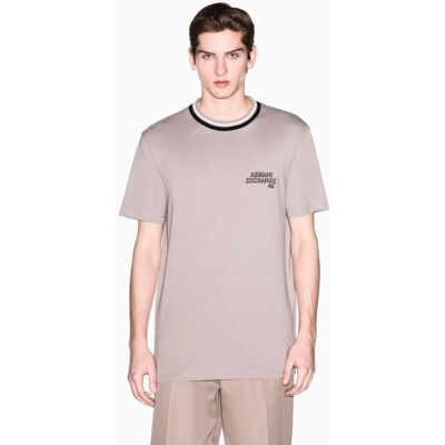 Armani - Camiseta de hombre de managa corta regular fit y cuello en canalé. Marrón claro L Armani - Camiseta de hombre de managa corta regular fit y cuello en canalé. Marrón claro L