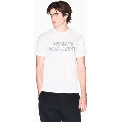 Armani - Camiseta de hombre manga corta con maxi logo. Blanco XS Armani - Camiseta de hombre manga corta con maxi logo. Blanco XS