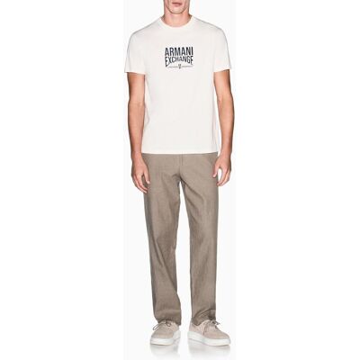 Armani - Camiseta de hombre manga corta slim fit. Crema XS Armani - Camiseta de hombre manga corta slim fit. Crema XS