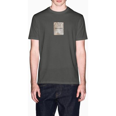 Armani - Camiseta de hombre manga corta con estampado de palmeras frontal. Verde militar L Armani - Camiseta de hombre manga corta con estampado de palmeras frontal. Verde militar L