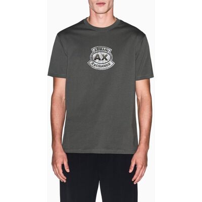 Armani - Camiseta de hombre manga corta con logo efecto desgaste. Verde militar M Armani - Camiseta de hombre manga corta con logo efecto desgaste. Verde militar M