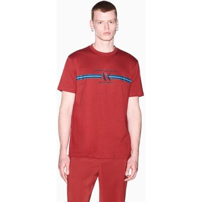 Armani - Camiseta de hombre manga corta con logo frontal. Coral XS Armani - Camiseta de hombre manga corta con logo frontal. Coral XS