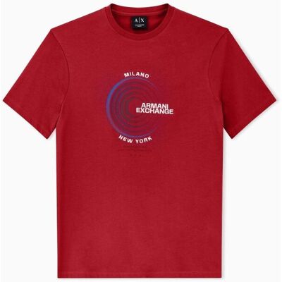 Armani - Camiseta de hombre manga corta con estampado. Burdeos M Armani - Camiseta de hombre manga corta con estampado. Burdeos M