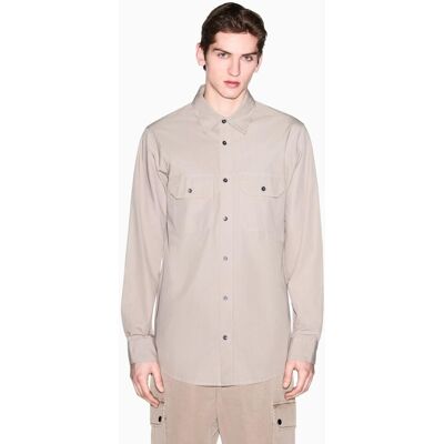 Armani - Camisa de hombre manga larga y bolsillos delanteros. Beige L Armani - Camisa de hombre manga larga y bolsillos delanteros. Beige L