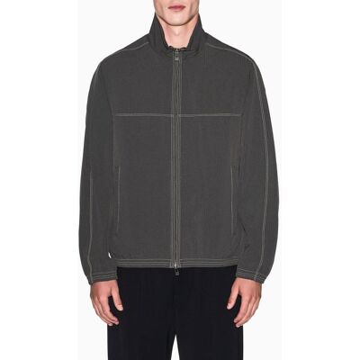 Armani - Cazadora de hombre en seersucker elástico y cremallera. Verde militar M Armani - Cazadora de hombre en seersucker elástico y cremallera. Verde militar M