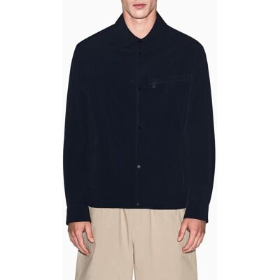 Armani - Cazadora de hombre cuello camisero en nylon elástico. Azul marino M Armani - Cazadora de hombre cuello camisero en nylon elástico. Azul marino M