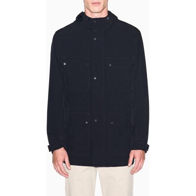 Armani - Chaqueta de hombre con capucha y maxi bolsillos. Azul marino M Armani - Chaqueta de hombre con capucha y maxi bolsillos. Azul marino M