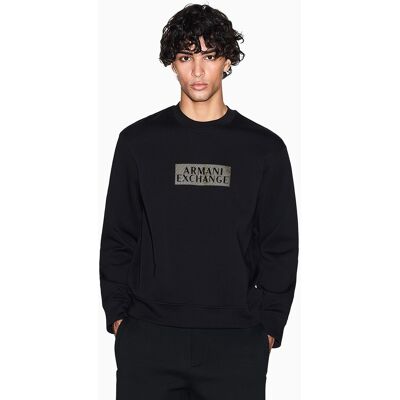 Armani - Sudadera de hombre con logo dorado cuello redondo. Negro M Armani - Sudadera de hombre con logo dorado cuello redondo. Negro M