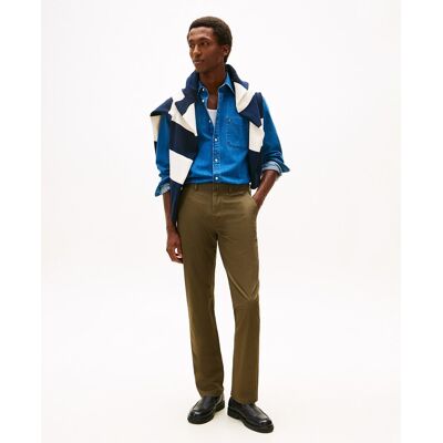 Tommy Hilfiger - Pantalón de caballero tipo chino fit Denton. Verde militar 38 - Largo 34 Tommy Hilfiger - Pantalón de caballero tipo chino fit Denton. Verde militar 38 - Largo 34