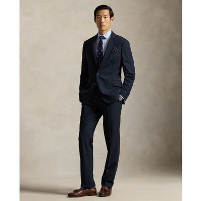 Ralph Lauren - Pantalón de traje de hombre de corte recto con dobladillo. Azul marino 34 - Largo 32 Ralph Lauren - Pantalón de traje de hombre de corte recto con dobladillo. Azul marino 34 - Largo 32