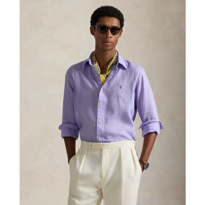 Ralph Lauren - Camisa de hombre de lino Classic fit. Lavanda XL Ralph Lauren - Camisa de hombre de lino Classic fit. Lavanda XL