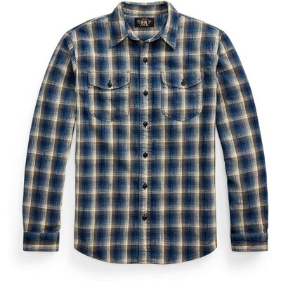 Ralph Lauren - Camisa de hombre estilo Western Slim Fit Double RL. Azul Real M Ralph Lauren - Camisa de hombre estilo Western Slim Fit Double RL. Azul Real M