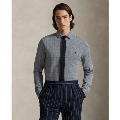 Ralph Lauren - Camisa de hombre de algodón con estampado. Azul porcelana XXL Ralph Lauren - Camisa de hombre de algodón con estampado. Azul porcelana XXL