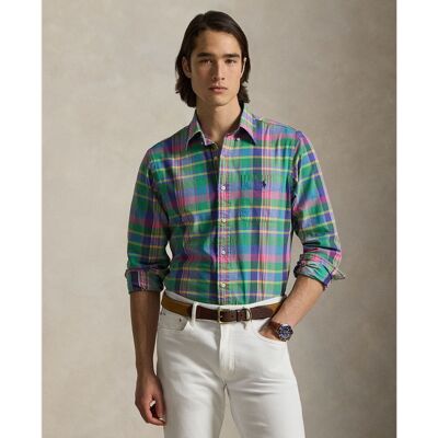 Ralph Lauren - Camisa de hombre con cuadros Custom Fit. Verde S Ralph Lauren - Camisa de hombre con cuadros Custom Fit. Verde S
