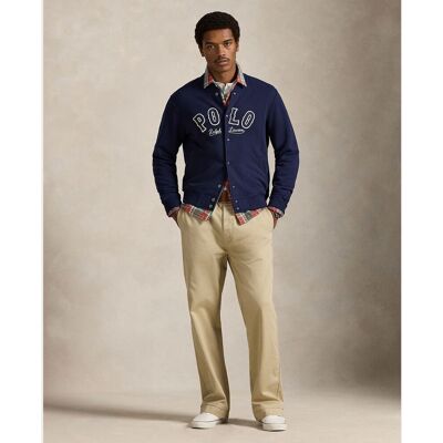 Ralph Lauren - Cazadora bomber de hombre de felpa RL con logotipo. Azul marino XL Ralph Lauren - Cazadora bomber de hombre de felpa RL con logotipo. Azul marino XL