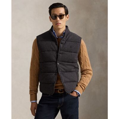 Ralph Lauren - Chaleco de punto de hombre Estate-Rib en espiga. Volcánico M Ralph Lauren - Chaleco de punto de hombre Estate-Rib en espiga. Volcánico M