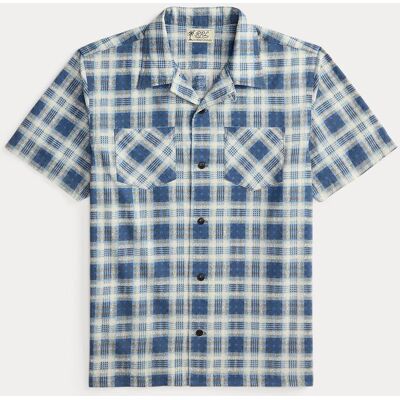 Ralph Lauren - Camisa de hombre de algodón de manga corta. Índigo XL Ralph Lauren - Camisa de hombre de algodón de manga corta. Índigo XL