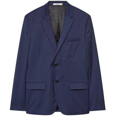 Calvin Klein - Blazer Hombre slim con microdibujo broken grid. Azul 54 Calvin Klein - Blazer Hombre slim con microdibujo broken grid. Azul 54