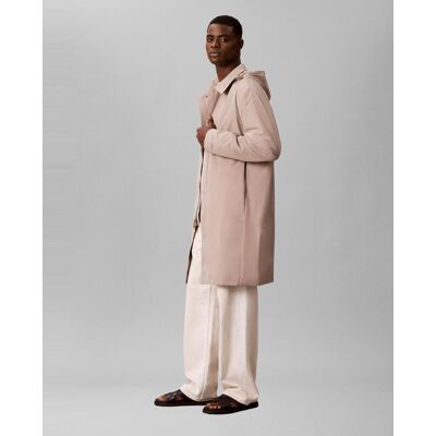 Calvin Klein - Abrigo largo Hombre relaxed en nailon técnico. Beige M Calvin Klein - Abrigo largo Hombre relaxed en nailon técnico. Beige M