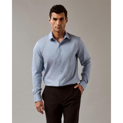 Calvin Klein - Camisa de vestir Hombre de cuello elástico ajustada. Azul 38 Calvin Klein - Camisa de vestir Hombre de cuello elástico ajustada. Azul 38