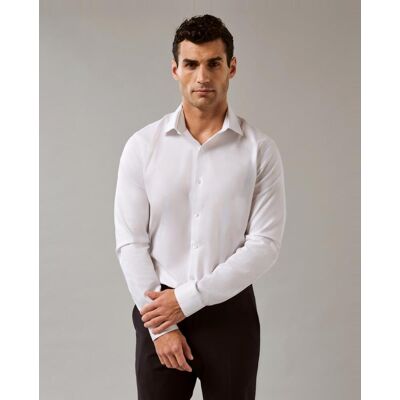 Calvin Klein - Camisa de vestir Hombre de cuello elástico ajustada. Blanco 44 Calvin Klein - Camisa de vestir Hombre de cuello elástico ajustada. Blanco 44